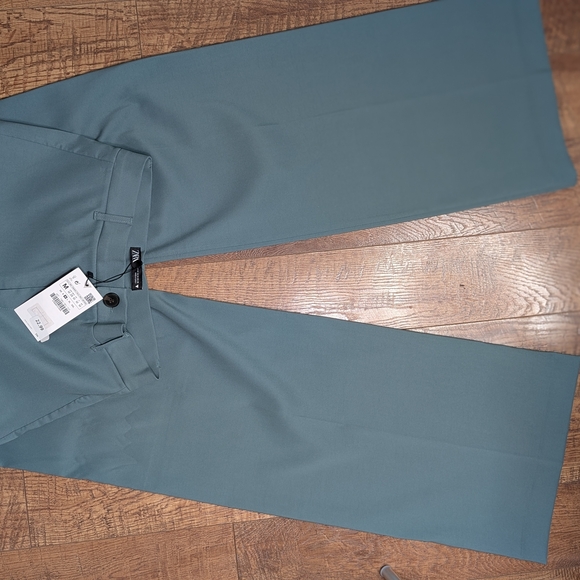 Zara Pants - ZARA Teal Straight Leg Trousers